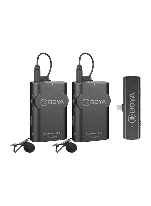 Boya BY-WM4 Pro-K6 Wireless Microphone System with Type-C Interface Receiver for Android Devices, Black
